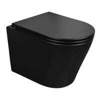 Унитаз подвесной Azario Teramo 355х515х365 смыв "Скрытое торнадо", безободковый, с быстросъемным сиденьем микролифт, черный матовый арт-AZ-0053-UQ3-MB — фото 11, Подвесные унитазы