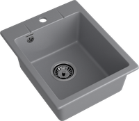 GRANFEST Мойка URBAN 240 1-чаша 400*490мм темно-серый арт.GF-UR- 240 темно-серый — фото 1, Кухонные мойки