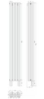 Отопительный радиатор Сунержа Эталон-00 1800х256 4 секции Матовый белый 30-0334-1804 — фото 4, Радиаторы отопления