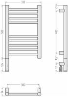 Полотенцесушитель электрический Сунержа Богема 3.1 прямая 500х300 МЭМ левый Без покрытия 00-6004-5030 — фото 3, Электрические полотенцесушители