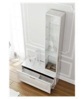 Напольная дополнительная тумбас одним выдвижным ящиком в белом глянцевом цвете. арт-Emp.03.10/W — фото 1, Тумбы с раковиной