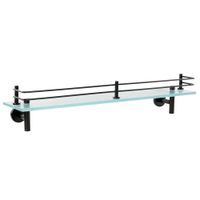 FORTIS Полка c галереей L58 см, матовое стекло/черный матовый арт-31767 — фото 2, Полки для ванной и душа