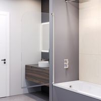 Шторка на ванну RGW SC-01 100x150, профиль хром, стекло прозрачное/8 мм, арт-03110110-11 — фото 4, Шторки для ванной распашные