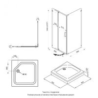 ДШ "Терра-Голд", 90х90, квад., (2 места) арт-Щ0000073933 — фото 2, Квадратные душевые уголки