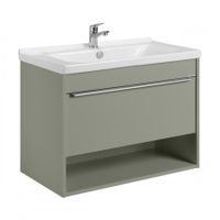 Тумба-умывальник ХОУП 80, 1 ящ., подвесная, хаки (под раковину МИРАНДА 80) 1A287301HP9D0 — фото 1, Тумбы под раковину