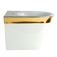 MONACO Биде напольное, белая керамика, декор золото арт-32073 — фото 3, Биде напольные