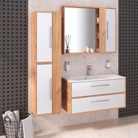 Зеркальный шкаф MELBOURNE 100 /универсальный/дуб/белый/ AQUA DE MARCO 1100WCMEL/V.2.0 — фото 8, Зеркальные шкафы в ванную