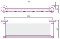 Полка Полка Сунержа Каньон стеклянная с ограничителем / L 400 Золото 03-3004-0400 — фото 1, Полки для полотенец