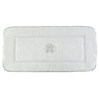 Коврик д/ванной комнаты 60х120 см., вышивка логотип MIGLIORE, белый, окантовка серебро арт-31924 — фото 1, Коврики для ванной комнаты