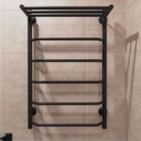 Полотенцесушитель электрический ВИД 6 с полкой 810х500 правый, скр.монтаж, СНШ, черный матовый(RAL 9005), (Ferrum), Маргроид арт-06-8050-1051-9005R — фото 1, Электрические полотенцесушители