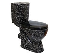 ЛИРА Унитаз-компакт ,наккл. вып.,с арм-рой, сиденьем,креплением, черный кракелюр ROSA Вн УнЧк10 — фото 1, Напольные унитазы