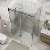 Душевое ограждение Grossman Classic 100.K33.04.110.10.00-200.K33.04.100.10.00 (110х100х195) раздвижная,хром,стекло прозрачное,2 места арт-120.K33.04.1110.10.00 — фото 3, Прямоугольные душевые уголки