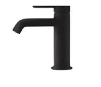 Смеситель для раковины, Fima Carlo Frattini, Snap, тип открывания воды-однорычажный, монтаж-на раковину/столешницу, отверстия для монтажа-1, высота, мм-147, вынос излива, мм-110, тип излива-неподвижный, донный клапан-есть 1"1/4, тип подводки-гибкая, цвет-чёрный матовый арт-F3111NS — фото 1, Смесители для раковины