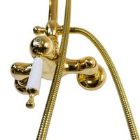 OXFORD Душевой настенный гарнитур (см-ль д/душа/колонна RETRO/верхн.душ/шланг/ручн.душ),золото арт-32873 — фото 5, Душевые стойки