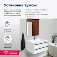 Товар: Тумба под раковину Aquanet Lino 90 белый матовый 00253904 - фото 4 Тумба под раковину Aquanet Lino 90 белый матовый 00253904 — фото 4, Тумбы под раковину