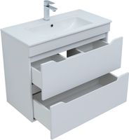 Товар: Тумба с раковиной Aquanet Практика 80 2 ящ. цв.белый матовый 00335760 - фото 6 Тумба с раковиной Aquanet Практика 80 2 ящ. цв.белый матовый 00335760 — фото 6, Тумбы с раковиной