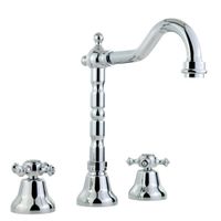 PRESTIGE См-ль д/раковины излив "змейка", на 3 отв., донный клапан "click-clack", хром арт-31617 — фото 1, Смесители для раковины