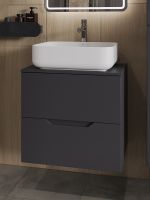 Orange Line Li-60TugMDF+B05-500W тумба с раковиной подвесная 60 см, графит/белый Li-60TugMDF+B05-500W — фото 5, Тумбы с раковиной