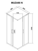 Ограждение MUZA90N душевое Ceruttispa без поддона (90x90x195) — фото 4, Прямоугольные душевые уголки