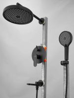 Душевая система скрытого монтажа с тропическим душем, лейкой, изливом BELZ, цвет черный, арт-B80713-7 — фото 4, Встраиваемые душевые комплекты