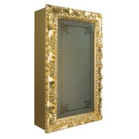 BELLA Витрина подвесная, стекл.дверь DX L58,5xh99xP25 cm, стекло матвое с декором, золото 21253 — фото 1, Шкафы для ванной