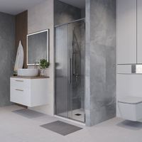 Дверь в нишу Niagara Nova NG-65-10CH (100х195) хром,стекло шиншилла,дверь раздвижная,1 место — фото 5, Раздвижные душевые двери