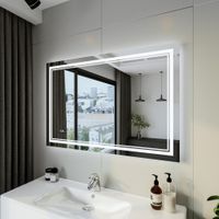 Зеркало Бриклаер Эстель-2 120 с подсветкой LED, на взмах руки, часы 4627125414336 — фото 1, Зеркала в ванную комнату