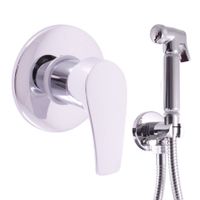 Смеситель Kongo для биде c душевой лейкой с нажимным механизмом пласт., арт-K042/1 — фото 1, Смесители для биде