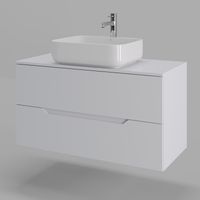 Orange Line Li-100TuwMDF+B05-500W тумба с раковиной подвесная 100 см, белый Li-100TuwMDF+B05-500W — фото 1, Тумбы с раковиной