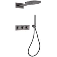 Товар: Душевая система ABBER Wasser Kreis AF8151NG скрытого монтажа без излива, термостат, никель - фото 1 Душевая система ABBER Wasser Kreis AF8151NG скрытого монтажа без излива, термостат, никель — фото 1, Встраиваемые душевые комплекты