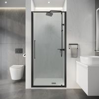 Дверь в нишу Niagara Nova NG-35-8AGR (80х195) распашная,графит,стекло прозрачное,1 место — фото 4, Распашные душевые двери