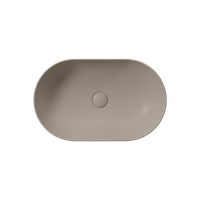 раковина накладная PURA 60x37 без перелива серый беж матовый арт-883405 — фото 1, Раковины накладные