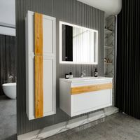 Комплект мебели для ванной Бриклаер БЕРЛИН 100BD, белый — фото 1, Комплекты мебели для ванной