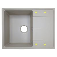 Кухонная мойка AZARIO Tavas 620х480х197 кварцевая, прямоугольная, сифон в комплекте, цвет Песочный арт-CS00097672 — фото 8, Кухонные мойки