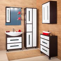 Товар: Шкаф навесной Бриклаер БАЛИ 65 см, венге/белый 4627125411977 - фото 3 Шкаф навесной Бриклаер БАЛИ 65 см, венге/белый 4627125411977 — фото 3, Шкафы для ванной