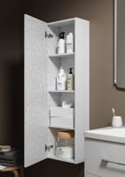 Подвесной универсальный левый/правый пенал с одной дверью и системой открывания «push-to-open» в белом цвете An.05.35/W — фото 1, Пеналы для ванной комнаты