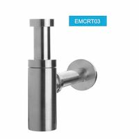 Сифон для умывальника 5/4 "круглая труба, латунь, оружейный металл арт-EMCRT03 — фото 1, Сифоны для раковины