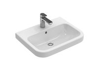 Раковина, Villeroy&Boch, Architectura, ширина, мм-600, глубина, мм-470, отверстия для смесителя-1 сквозное, 2 промаркированных, перелив-есть, материал-санфарфор, цвет-альпийский белый, шлифованный низ, включая вырезной шаблон арт-41886G01 — фото 1, Раковины подвесные