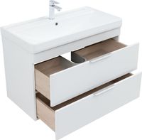 Тумба с раковиной Aquanet Ирис new 90 подвесная 2 ящ. цв. белый глянец 00342092 — фото 5, Тумбы с раковиной