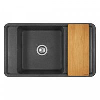 Мойка для кухни Беллис 87 870x510x250 мм, прямоуг., графит 1A724832BS210 — фото 2, Кухонные мойки