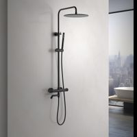 Душевая система с термостатом Timo Saona SX-2380/03 черный — фото 2, Душевые системы