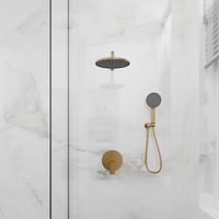 Встраиваемая душевая система LICATA, Золото брашинг LI-400-G-C4 — фото 2, Встраиваемые душевые комплекты