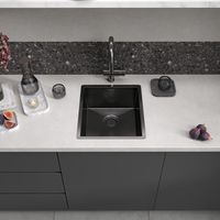 Кухонная мойка Reflexion Como оружейная сталь арт-RX2038BL — фото 10, Кухонные мойки