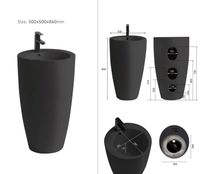 Раковина напольная Azario Dea 500х500х860 отдельностоящая круглая, черный арт-AZ-203MB — фото 2, Раковины напольные