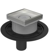 Душевой трап AZARIO DN50 10х10х13 см, пластиковый, вертикальный слив, универсальный, решетка под плитку арт-AZ-C 384 A — фото 1, Трапы для душа