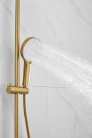 Душевая система с тропическим душем и смесителем BELZ, брашированное золото, арт-B24713-5 — фото 8, Душевые стойки