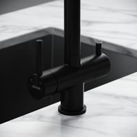 Смеситель для кухни SANCOS Spin с поворотным и вытяжным изливом, c краном для фильтрованной воды, цвет черный матовый, арт. арт-SC4015MB — фото 6, Смесители для кухни