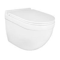 Унитаз подвесной Azario Fora 520х360х410 безободковый, смыв "Торнадо", в комплекте быстросьемным с сиденьем микролифт арт-AZ-0017-UQ1 — фото 1, Подвесные унитазы