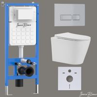 Комплект 3в1 IBERICA BLANCA инсталляция SILENCIO, унитаз BURGOS ALTO белый, кнопка смыва ESTI-R хром матовый (IB001.BRA.234.214) — фото 1, Комплекты унитаз + инсталляция