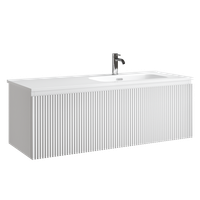 Тумба подвесная SANCOS Snob R 1.0 1195х445х406, c одним ящиком оснащенным доводчиками, Bianco , арт.SNR1.0120RW — фото 7, Тумбы под раковину